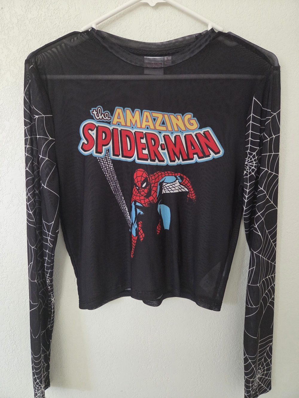 Marvel Black Spider-Man Long Sleeve Graphic Tee